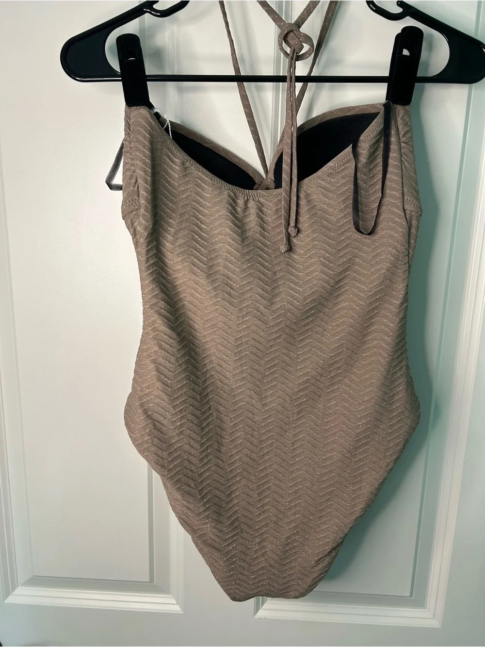 Trina Turk Mauve Taupe Textured One-Piece Swimsuit